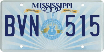 MS license plate BVN515