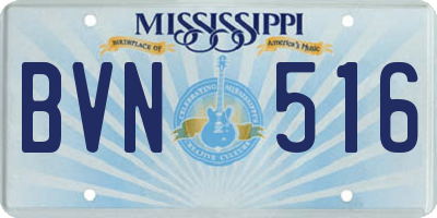 MS license plate BVN516