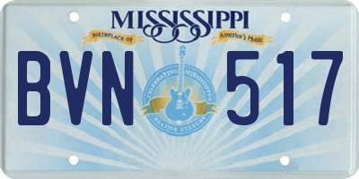 MS license plate BVN517