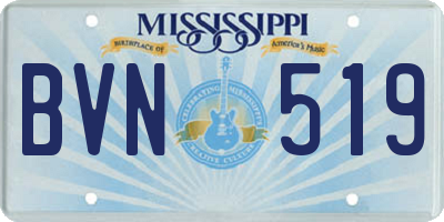 MS license plate BVN519