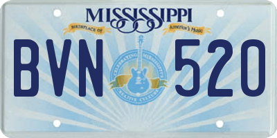 MS license plate BVN520