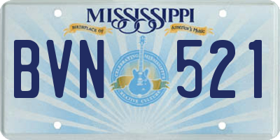 MS license plate BVN521