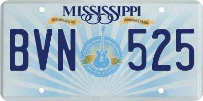 MS license plate BVN525
