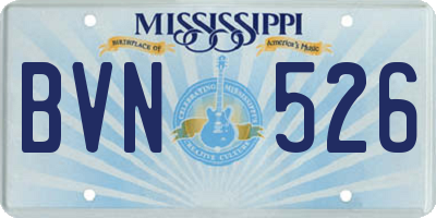 MS license plate BVN526