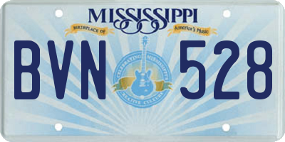 MS license plate BVN528