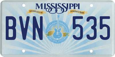 MS license plate BVN535