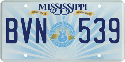 MS license plate BVN539