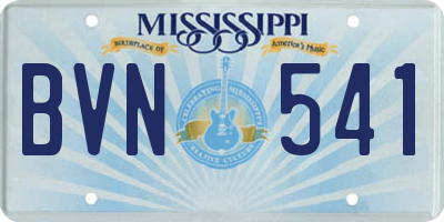 MS license plate BVN541