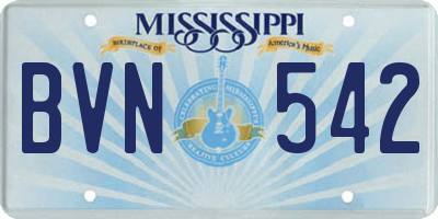 MS license plate BVN542