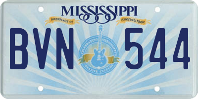 MS license plate BVN544