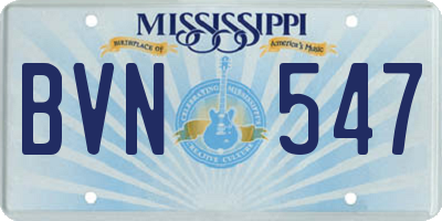 MS license plate BVN547