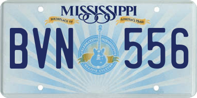 MS license plate BVN556