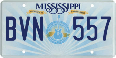MS license plate BVN557
