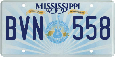 MS license plate BVN558