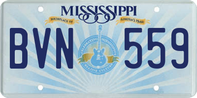MS license plate BVN559