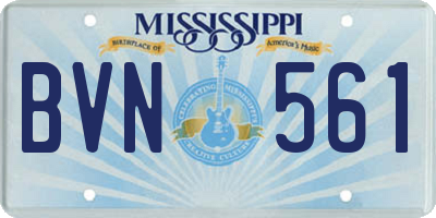 MS license plate BVN561