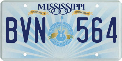 MS license plate BVN564