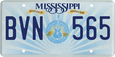 MS license plate BVN565