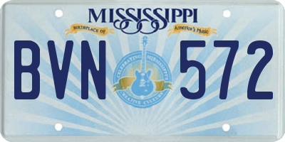 MS license plate BVN572