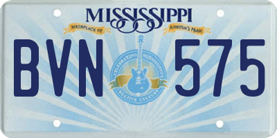 MS license plate BVN575