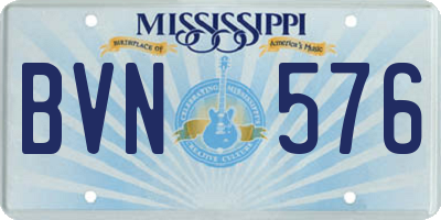 MS license plate BVN576