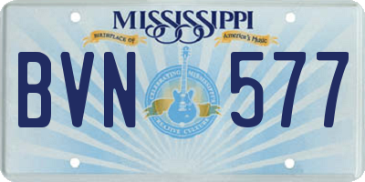 MS license plate BVN577