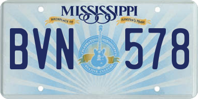 MS license plate BVN578