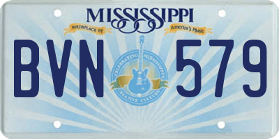 MS license plate BVN579