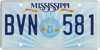 MS license plate BVN581