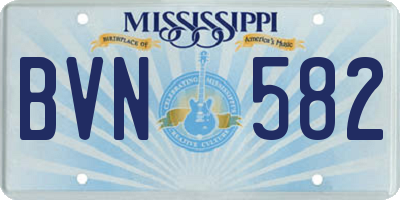 MS license plate BVN582