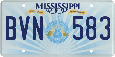 MS license plate BVN583
