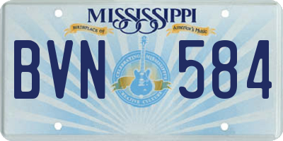 MS license plate BVN584