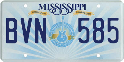 MS license plate BVN585