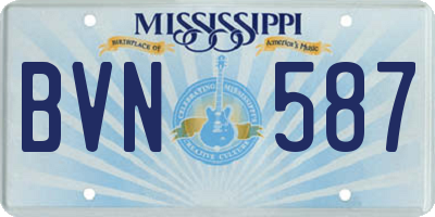 MS license plate BVN587
