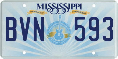MS license plate BVN593