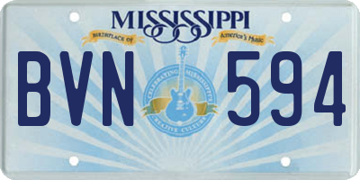 MS license plate BVN594