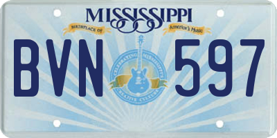 MS license plate BVN597