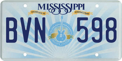 MS license plate BVN598