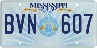 MS license plate BVN607