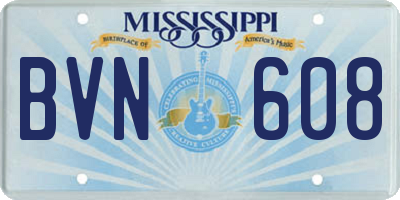 MS license plate BVN608