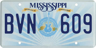 MS license plate BVN609