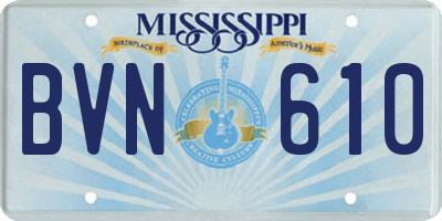 MS license plate BVN610