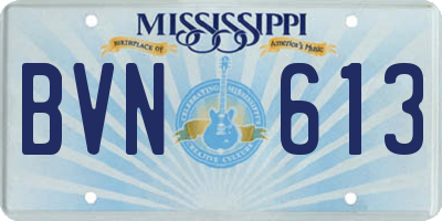 MS license plate BVN613