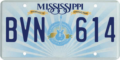 MS license plate BVN614