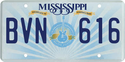 MS license plate BVN616