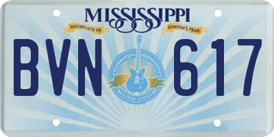MS license plate BVN617