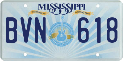 MS license plate BVN618