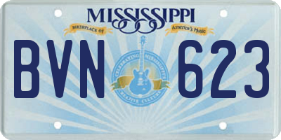 MS license plate BVN623