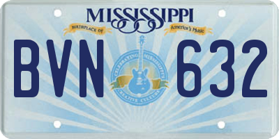 MS license plate BVN632