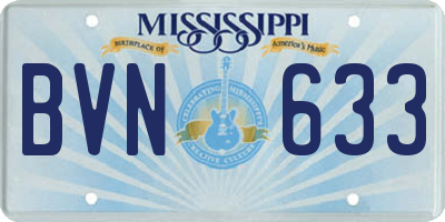 MS license plate BVN633